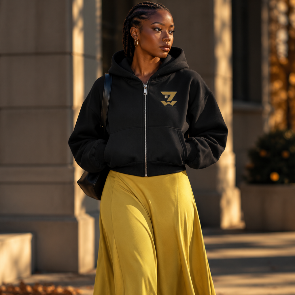 Women’s “Midnight Gold” Heavyweight Zip-up Hoodie